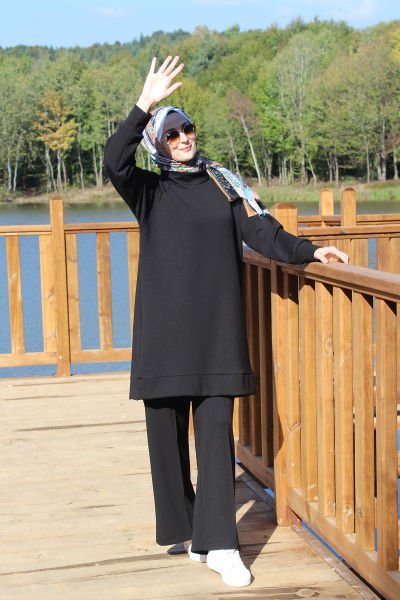 Siyah Scuba Eşofman Takım
