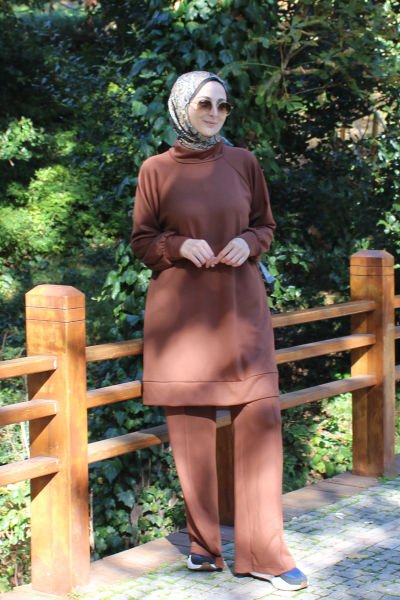 Kahve Scuba Eşofman Takım