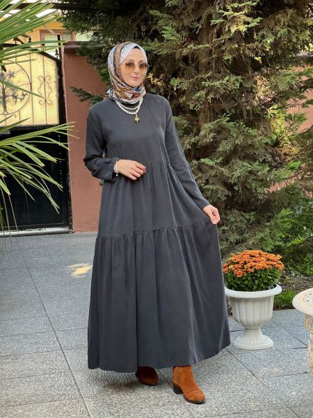 Antrasit İki Katlı Elbise