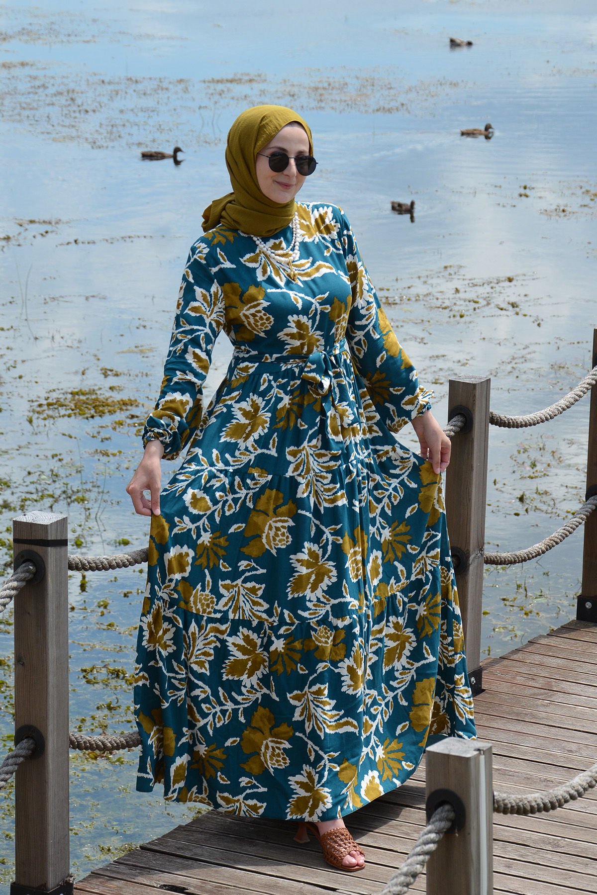 Çınar Desenli Elbise