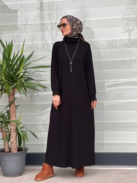 Siyah Scuba Elbise